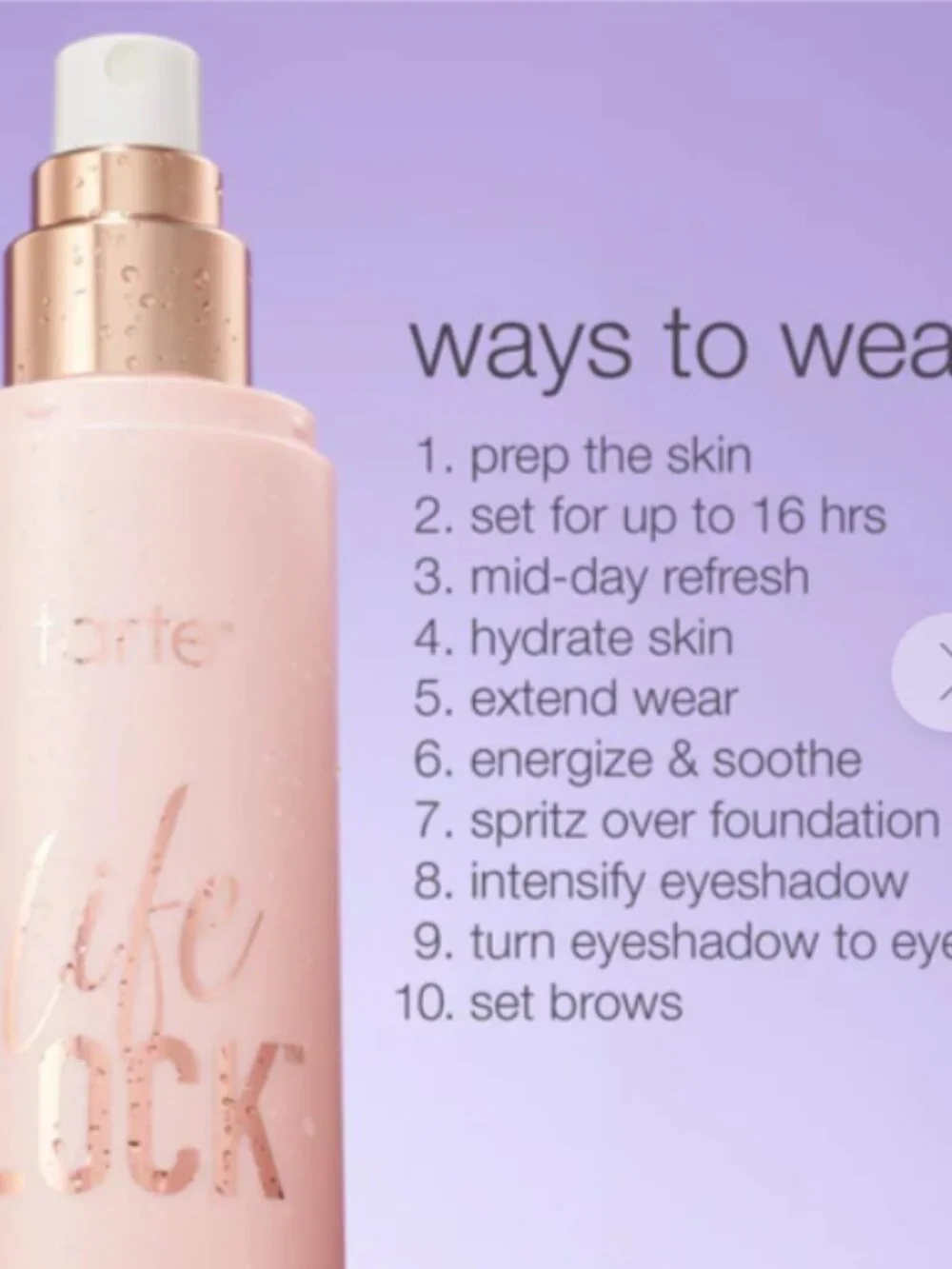Tarte - Life Lock™ hydrating setting spray